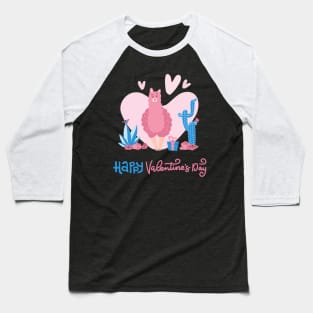 valentines day with cute funny llama love Baseball T-Shirt